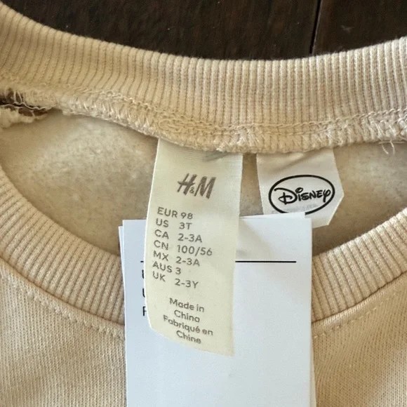 NWT H and M Disney Tan & Cream Lion King Fleece Sweatshirt and Joggers Set - Picture 3 of 5